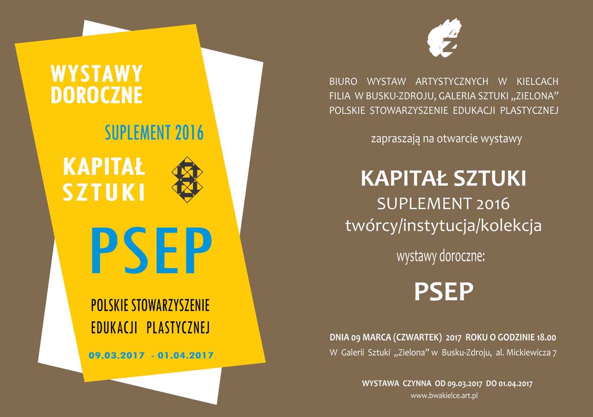 Kapita³ Sztuki PSEP 2016 Zaproszenie