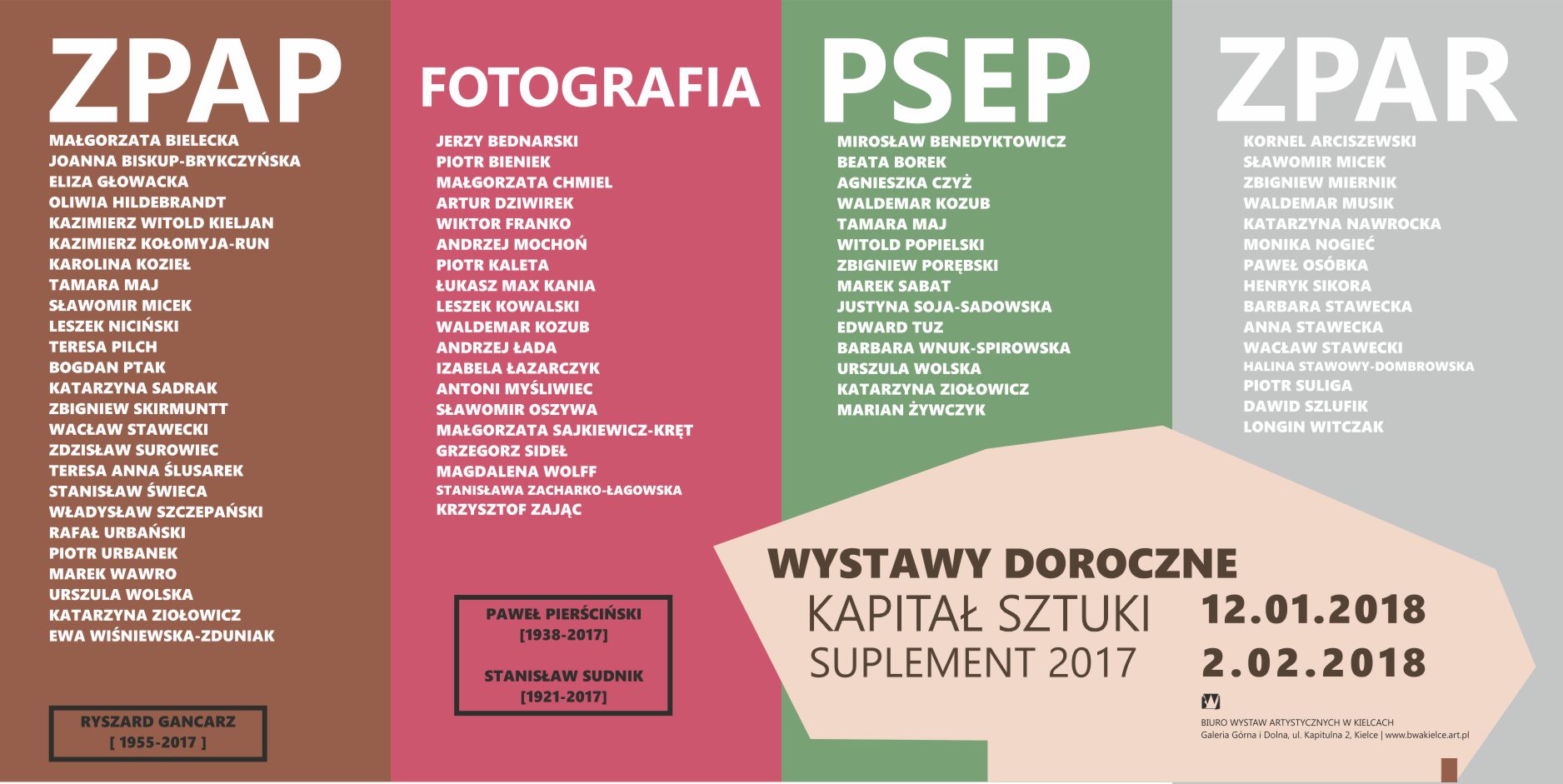 KAPITAŁ SZTUKI – SUPLEMENT 2017 / WYSTAWY DOROCZNE – ZPAP ZPAR FOTOGRAFIA PSEP - 1