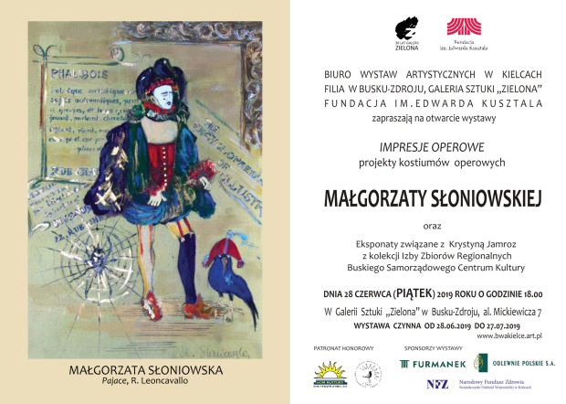 Zaproszenie  Ma³gorzata S³oniowska,  Wystawa, Impresje operowe,